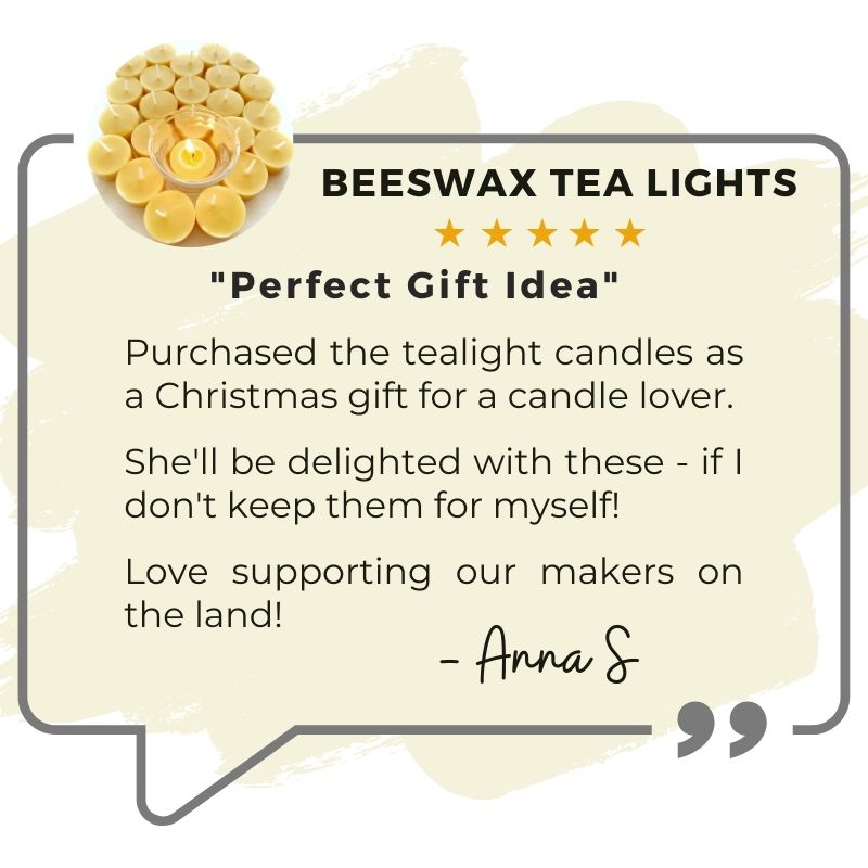 Collombatti Naturals customer testimonial for beeswax candles