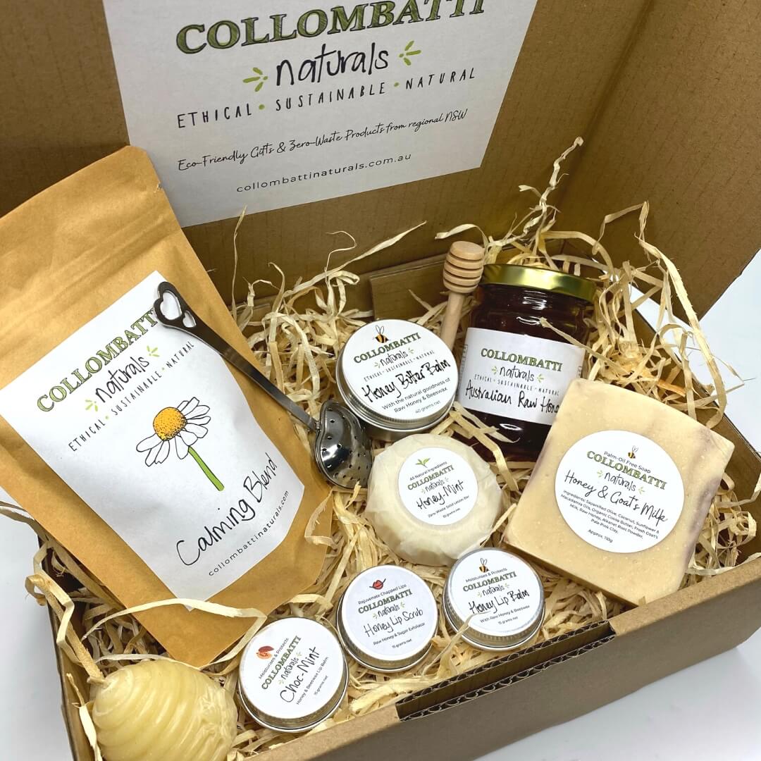 Collombatti Naturals mega gift box with handcrafted honey products