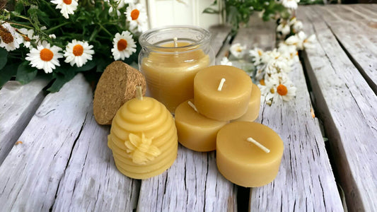 Collombatti Naturals Candle Burning Tips Blog - picture of beeswax candles 