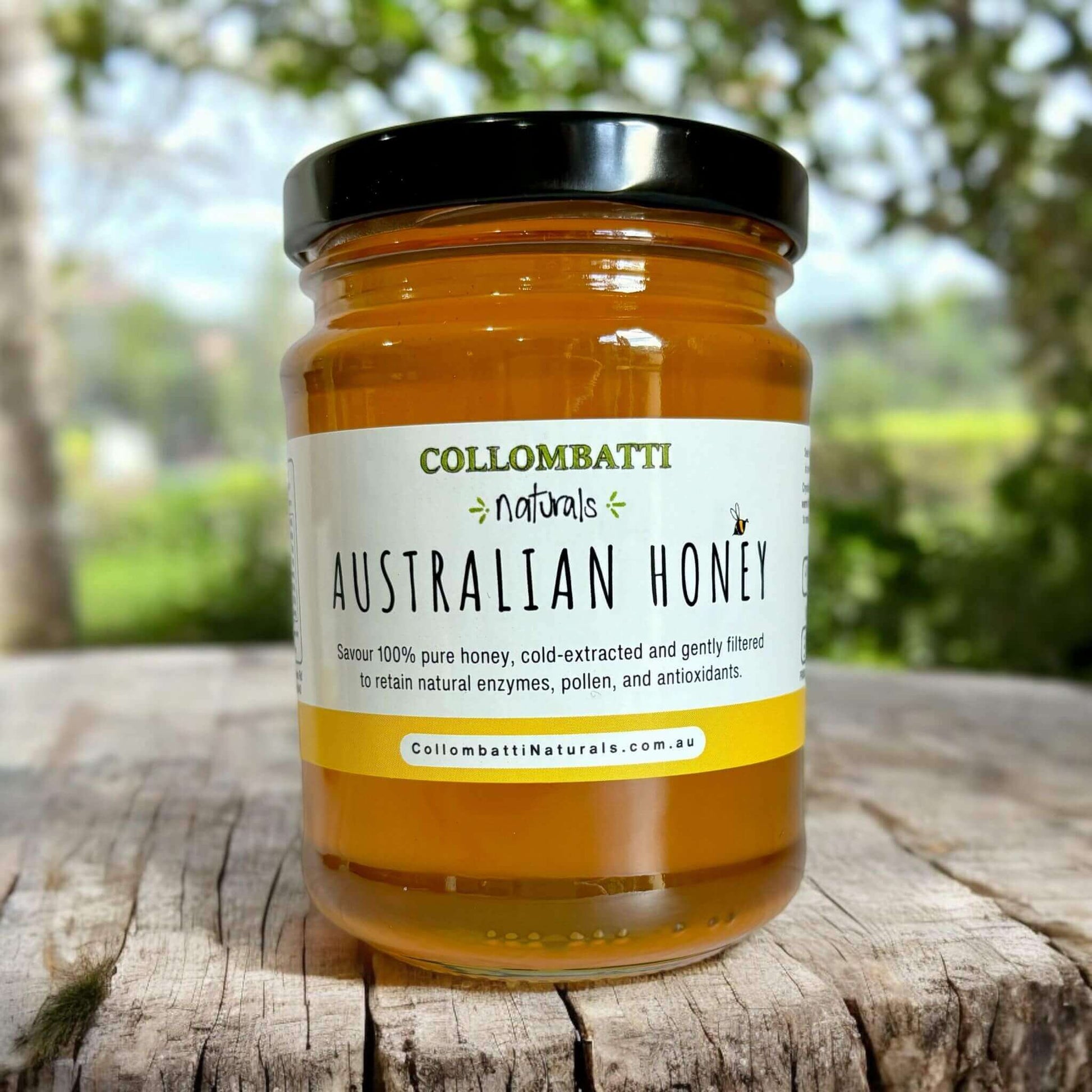 Collombatti Naturals Raw Australian honey in 320g glass jars