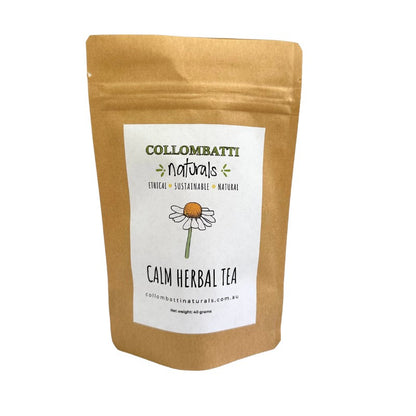 Collombatti Naturals Calm herbal tea in plastic-free packaging