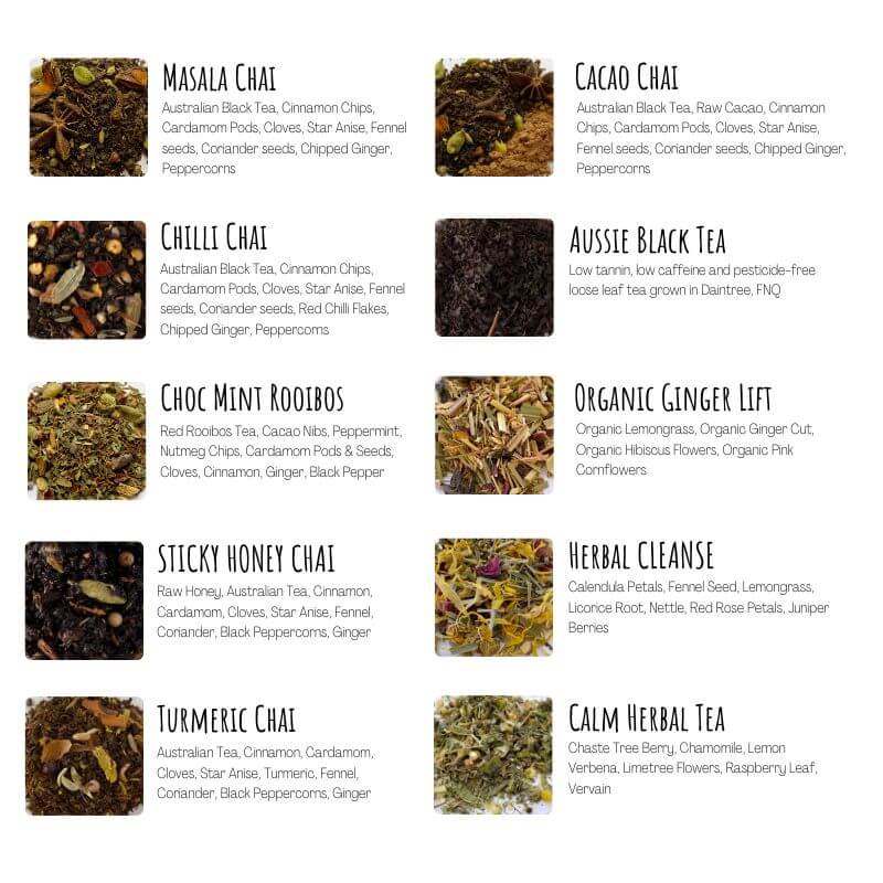 Collombatti Naturals 10 varieties of loose leaf tea